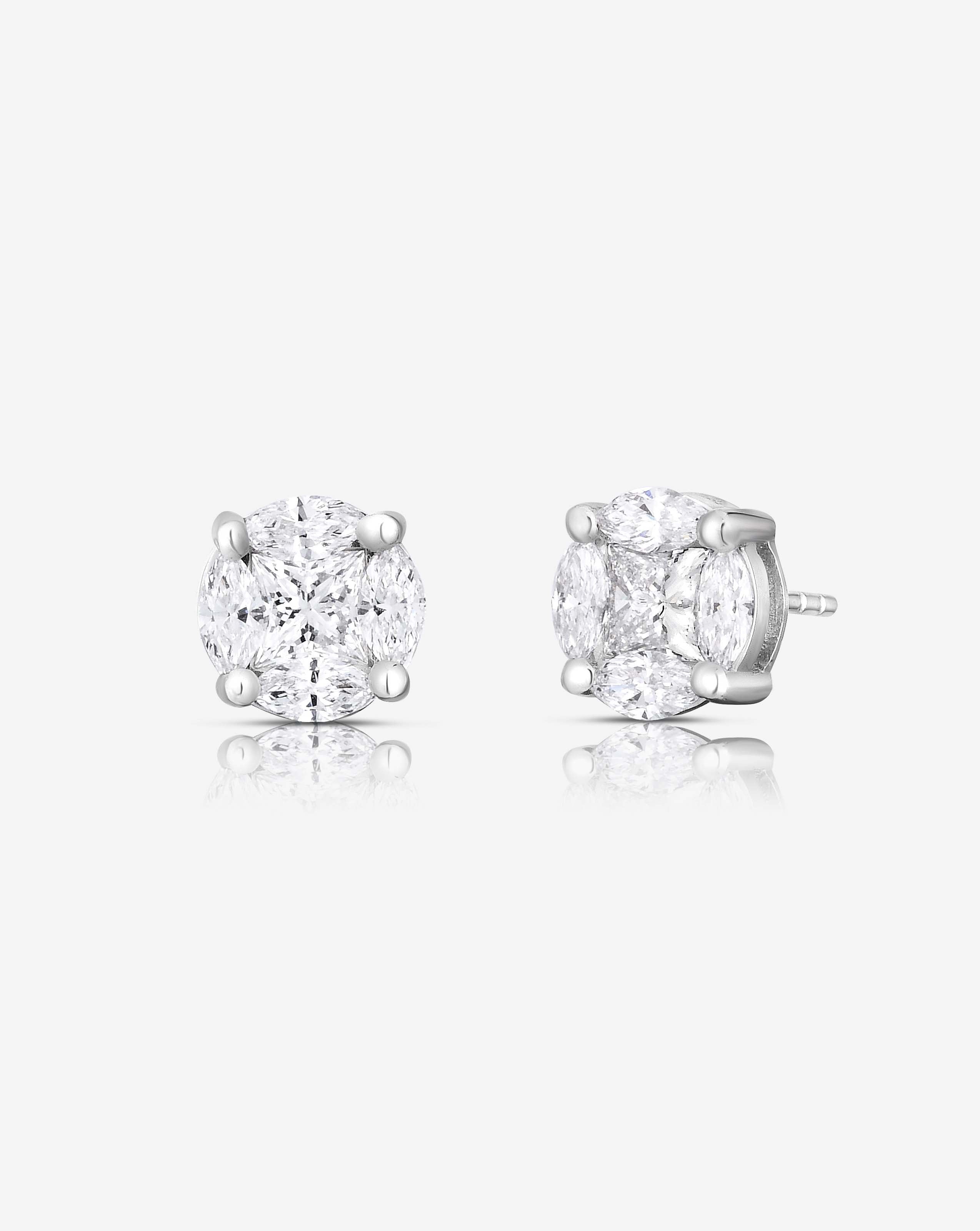 Amazon.com: Amanda Rose Collection AGS Certified 1ct TW Round REAL Diamond  Stud Earrings for Women in 14K White Gold with Screw Backs: Clothing, Shoes  & Jewelry